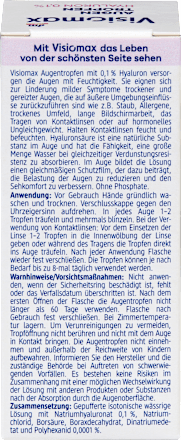 Augentropfen mit 0,1% Hyaluron VISIOMAX