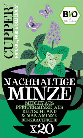 Kräutertee "Nachhaltige Minze" (20 Beutel) Cupper