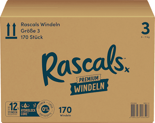 Windeln Premium Gr. 3 (6-11 kg), Monatsbox Rascals