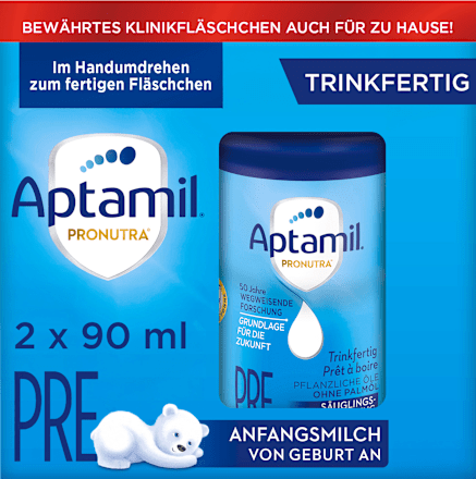 Anfangsmilch Pre trinkfertig von Geburt an, 2x90 ml Aptamil