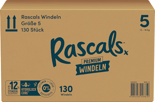 Windeln Premium Gr. 5 (13-18 kg) Monatsbox Rascals