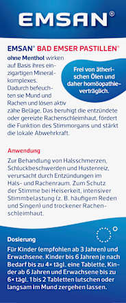 Bad Emser Pastillen Halstabletten ohne Menthol Emsan