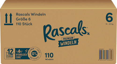 Windeln Premium Gr. 6 (15-20 kg), Monatsbox Rascals