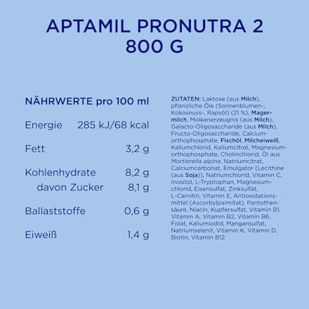 Folgemilch 2 Pronutra nach dem 6. Monat Aptamil
