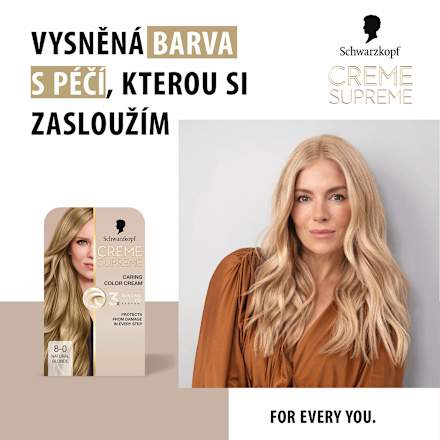 barva na vlasy Creme Supreme 8-0 Přirozená světlá blond Schwarzkopf CREME SUPREME