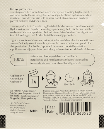 Augenpads Sensitiv (1 Paar) hej ORGANIC