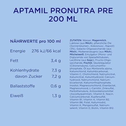 Anfangsmilch Pre trinkfertig von Geburt an 4x200ml Aptamil