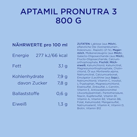 Folgemilch 3 Pronutra ab dem 10. Monat Aptamil