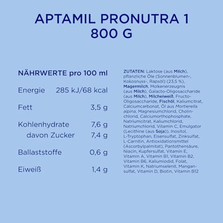 Anfangsmilch 1 Pronutra von Geburt an Aptamil