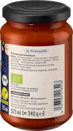 Tomatensoße gerösteter Knoblauch dmBio