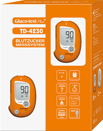 Gluco-test Plus BLUTZUCKER MESSSYSTEM TD-4230 orange ARISTO