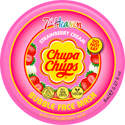 Chupa Chups mască de față spumă cu căpșuni& acid hialuronic 7th Heaven