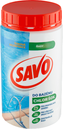 Prípravok vo forme granulátu Do bazénu chlór šok SAVO