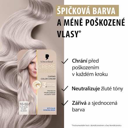 barva na vlasy Creme Supreme 10-55 Chladná stříbrná blond Schwarzkopf CREME SUPREME