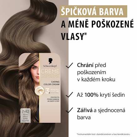 barva na vlasy Creme Supreme 7-42 Béžová blond Schwarzkopf CREME SUPREME