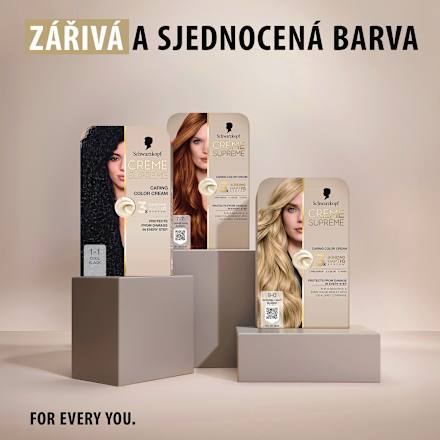barva na vlasy Creme Supreme 1-1 Chladná černá Schwarzkopf CREME SUPREME