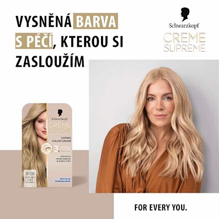 barva na vlasy Creme Supreme 9-16 Chladná popelavá velmi světlá blond Schwarzkopf CREME SUPREME