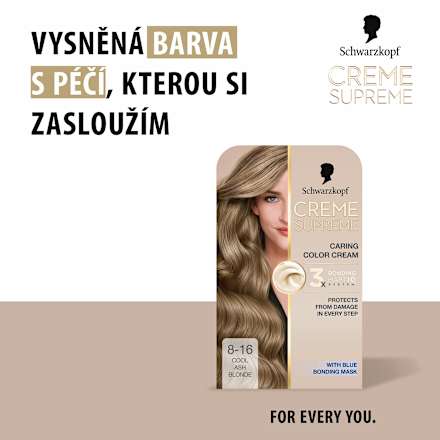 barva na vlasy Creme Supreme 8-16 Chladná popelavá světlá blond Schwarzkopf CREME SUPREME