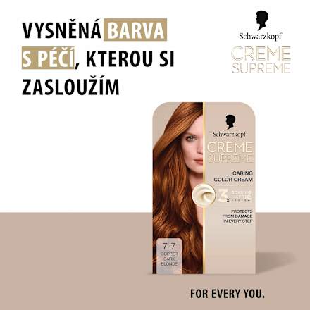 barva na vlasy Creme Supreme 7-7 Měděná blond Schwarzkopf CREME SUPREME
