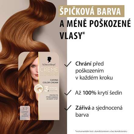 barva na vlasy Creme Supreme 7-7 Měděná blond Schwarzkopf CREME SUPREME