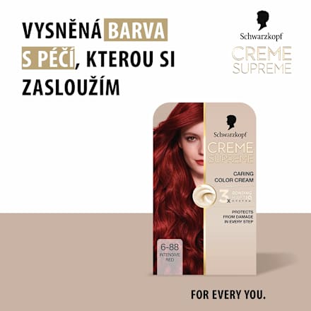 barva na vlasy Creme Supreme 6-88 Tmavá červená Schwarzkopf CREME SUPREME