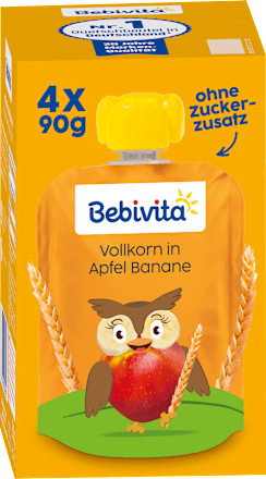Quetschie Vollkorn in Apfel Banane, ab 1 Jahr (4 x 90g) Bebivita