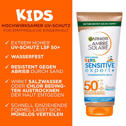 Sonnenmilch Kids Ambre Sensitive LSF 50+ Garnier Ambre Solaire