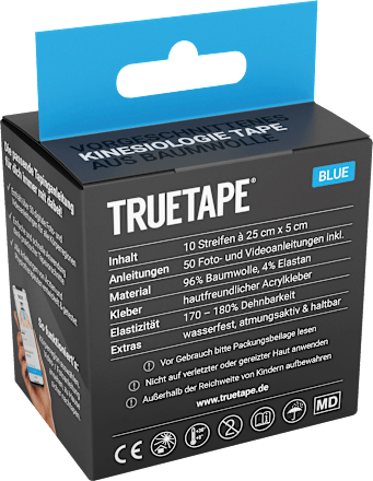 Kinesiotape vorgeschnittene 10 Streifen Rolle Truetape