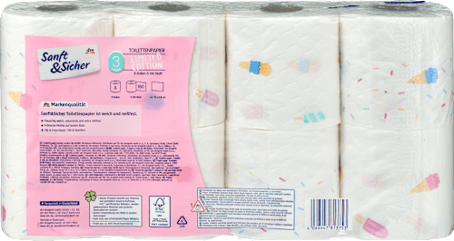Тоалетна хартия Limited Edition, 3-пластова Sanft&Sicher