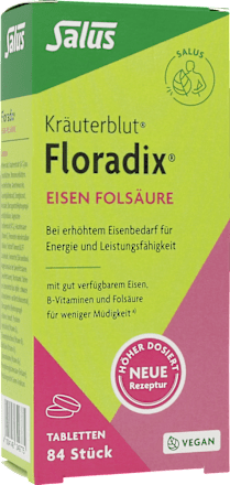 Salus Kräuterblut Floradix Eisen Folsäure Tabletten 84 St Salus