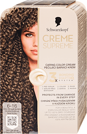Tartós hajfesték, hűvös hamvas sötétszőke 6-16 Schwarzkopf CREME SUPREME