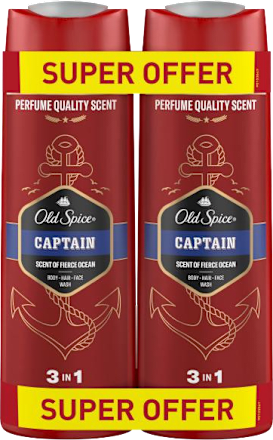 sprchový gel Captain 3 v 1 2x400 ml Old Spice