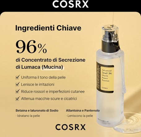 Essenza siero Advanced Snail 96 alla bava di lumaca Cosrx