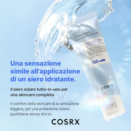 Crema viso Ultra-Light Invisible Sunscreen con SPF50 Cosrx