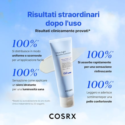 Crema viso Ultra-Light Invisible Sunscreen con SPF50 Cosrx