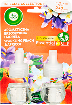 Elektromos légfrissítő utántöltő Pezsgő őszibarack és sárgabarack illattal AIR WICK