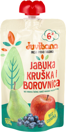 Voćna kašica - jabuka, kruška, borovnica, od 6. meseca juvitana