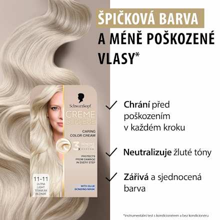 barva na vlasy Creme Supreme 11-11 Světlá blond Schwarzkopf CREME SUPREME