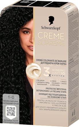 Boja za kosu-  1-0 Natural Black Schwarzkopf CREME SUPREME