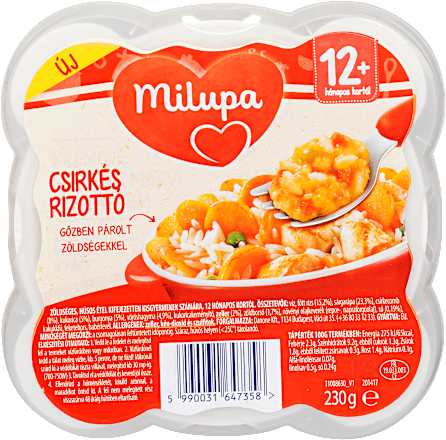 Tálcás bébiétel csirkés rizottó, 12 hónapos kortól Milupa