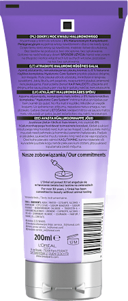 Krem wypełniający do włosów na noc Hyaluron Plump Night L'ORÉAL PARiS ELSEVE