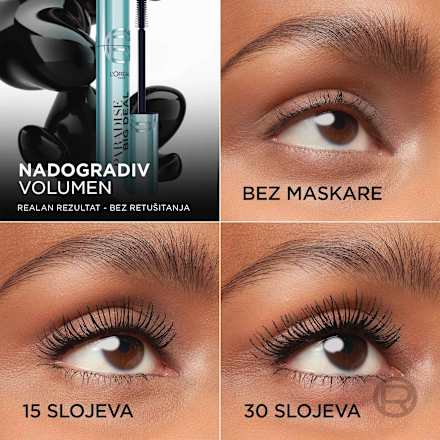 Paradise Big Deal vodootporna maskara – Black L'ORÉAL PARiS