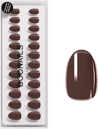 Künstliche Nägel Press Ons Short Round Café Noir Doonails