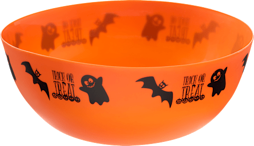 Schüssel "TRICK OR TREAT" mit Gespenst & Fledermaus, orange Dekorieren & Einrichten