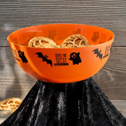 Schüssel "TRICK OR TREAT" mit Gespenst & Fledermaus, orange Dekorieren & Einrichten