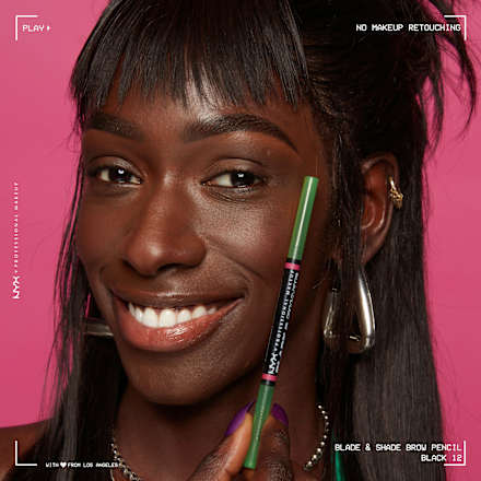 Szemöldökceruza, Blade and shade, Dual 12, Black NYX PROFESSIONAL MAKEUP