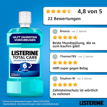 Mundspülung Total Care Zahnstein-Schutz Listerine