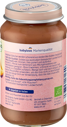 Piure de prună și pară ECO 5+ babylove