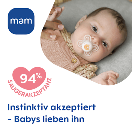 Schnuller Perfect Start Silikon, pink/creme, 0-2 Monate mam