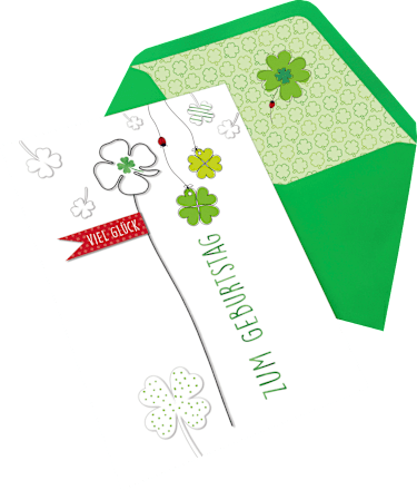 Grußkarte Geburtstag Draht-Kleeblatt CACTUS